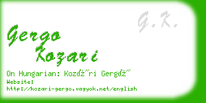 gergo kozari business card